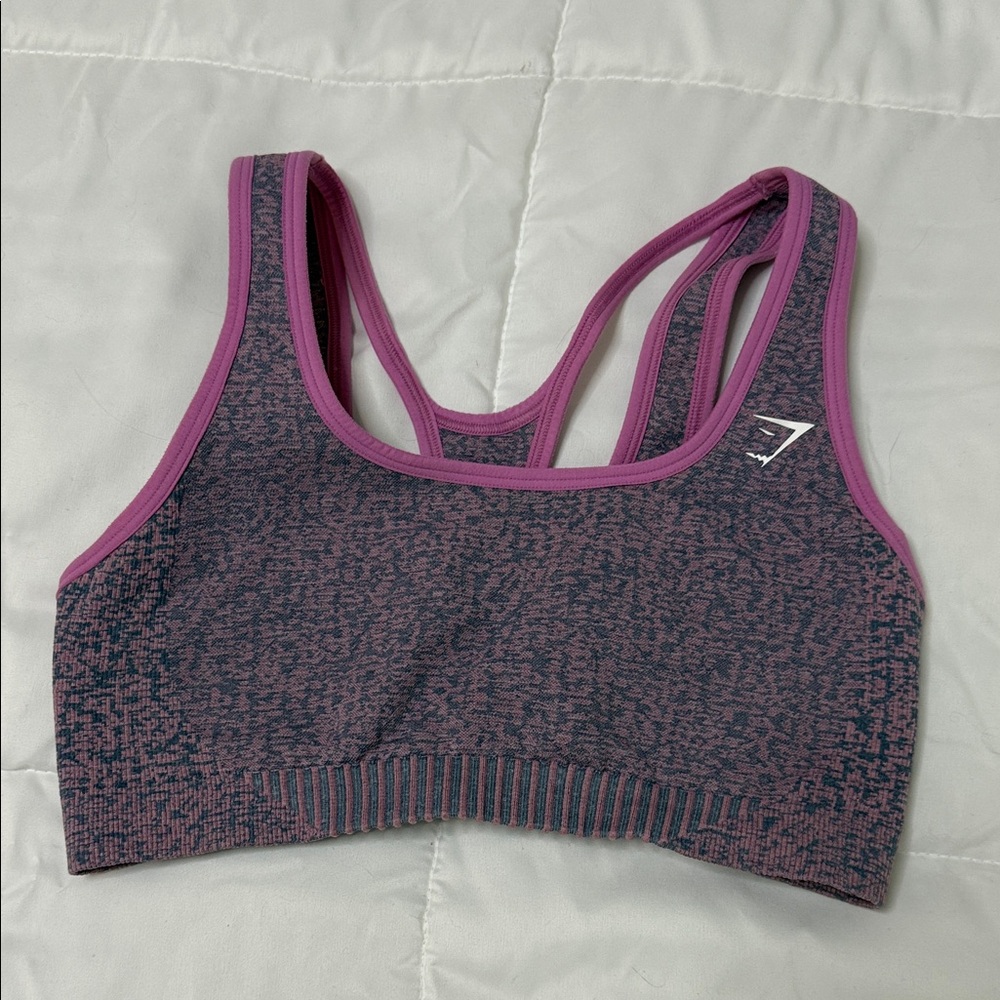 Gymshark Pink and Blue Marl Sports Bra
